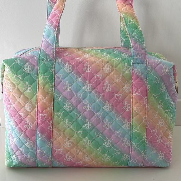 NWT LUVBETSEY BY BETSEY JOHNSON WEEKENDER DUFFLE OVERNIGHTED BAG QUILTED PASTEL - Picture 2 of 9